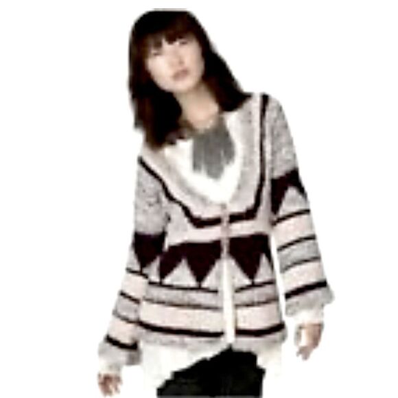 Free People Peplum Wool Alpaca V neck Cardigan - Picture 2 of 6